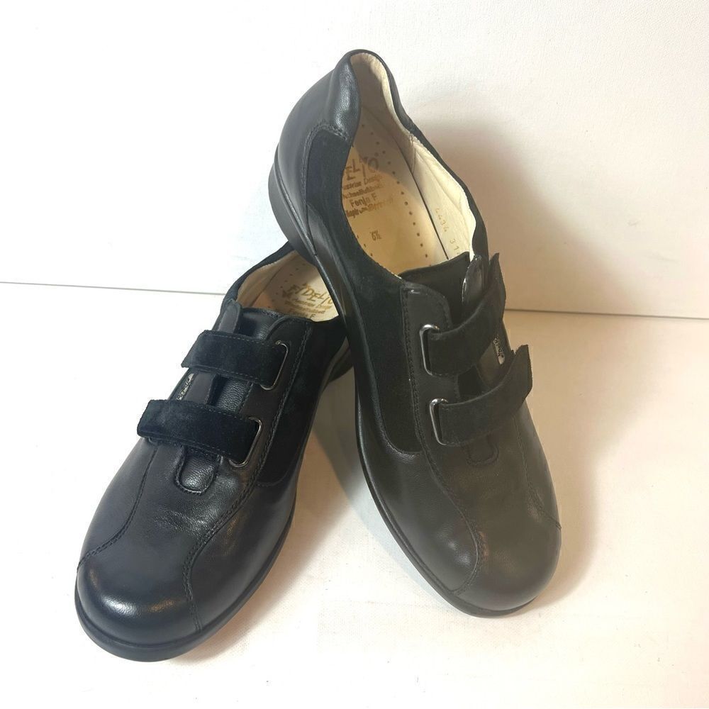 Fidelio Fenja F Magic Stretch Women’s Black Leather Orthotic Shoes UK 6.5 US 8.5